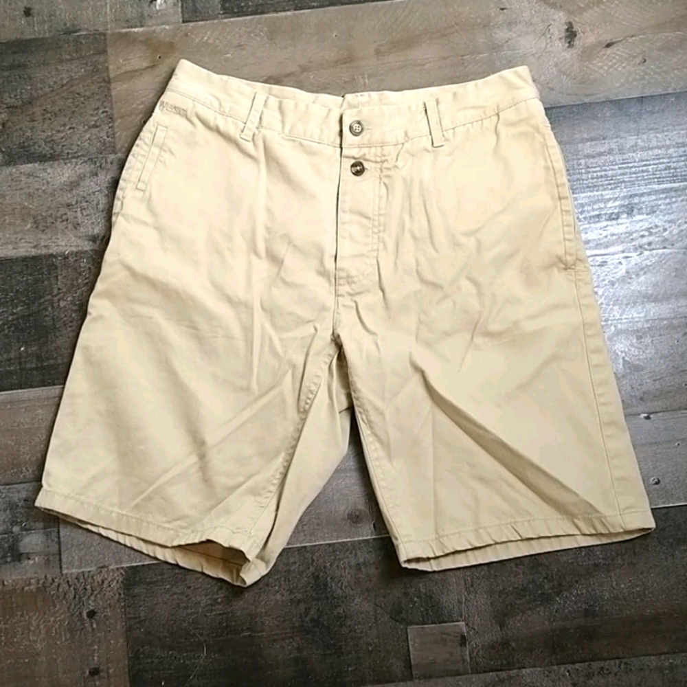 Wesc Khaki Men's Shorts with Button Fly